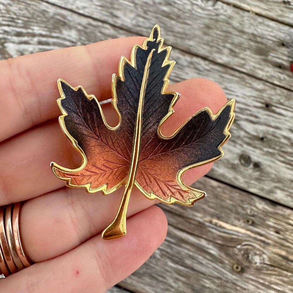 Vintage Leaf Brooch, Autumn Jewelry